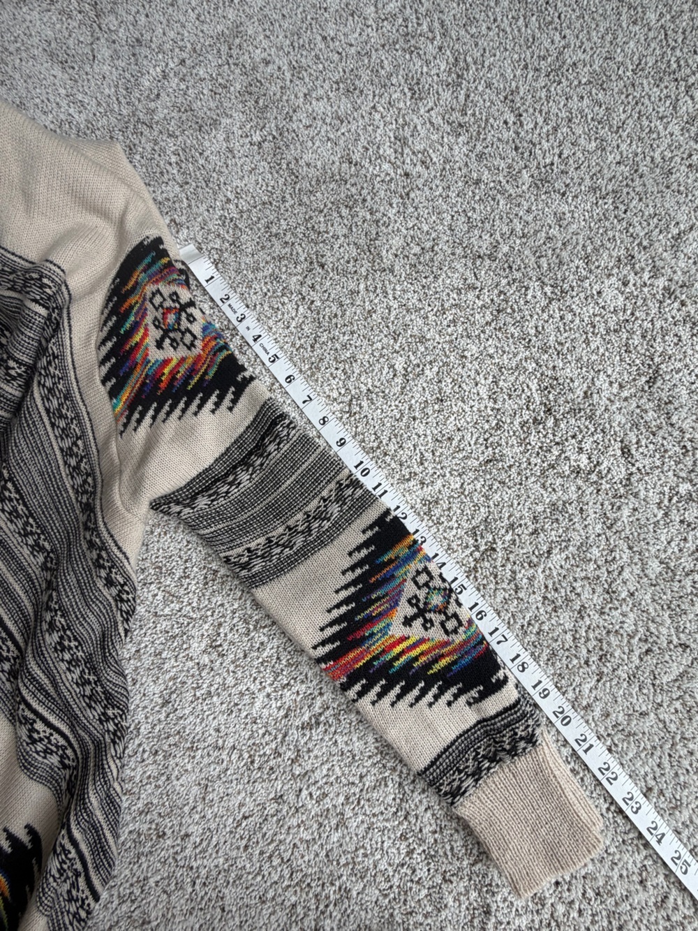 Northern Angel Aztec Southwestern Waterfall Open Front Cardigan Medium Tribal - Picture 11 of 11